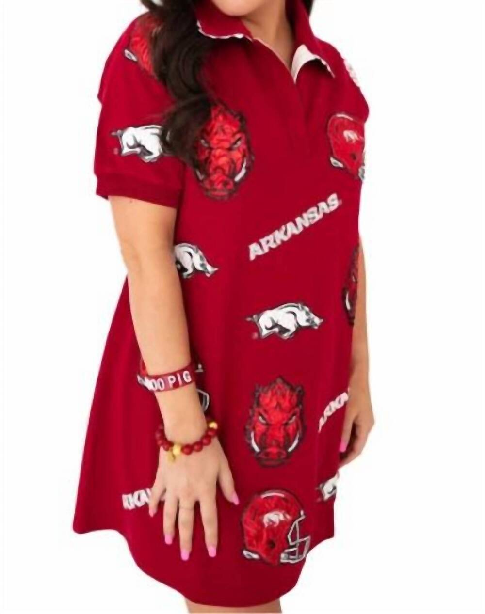 NEW BRIANNA CANNON arkansas patch dress in red